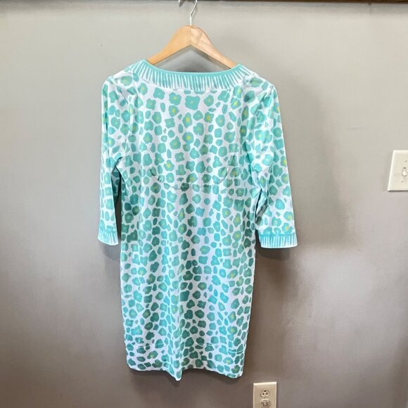 Gretchen Scott Wildcat Jersey Bordertown Dress in Teal and Cream- Size M‎ - Picture 2 of 6